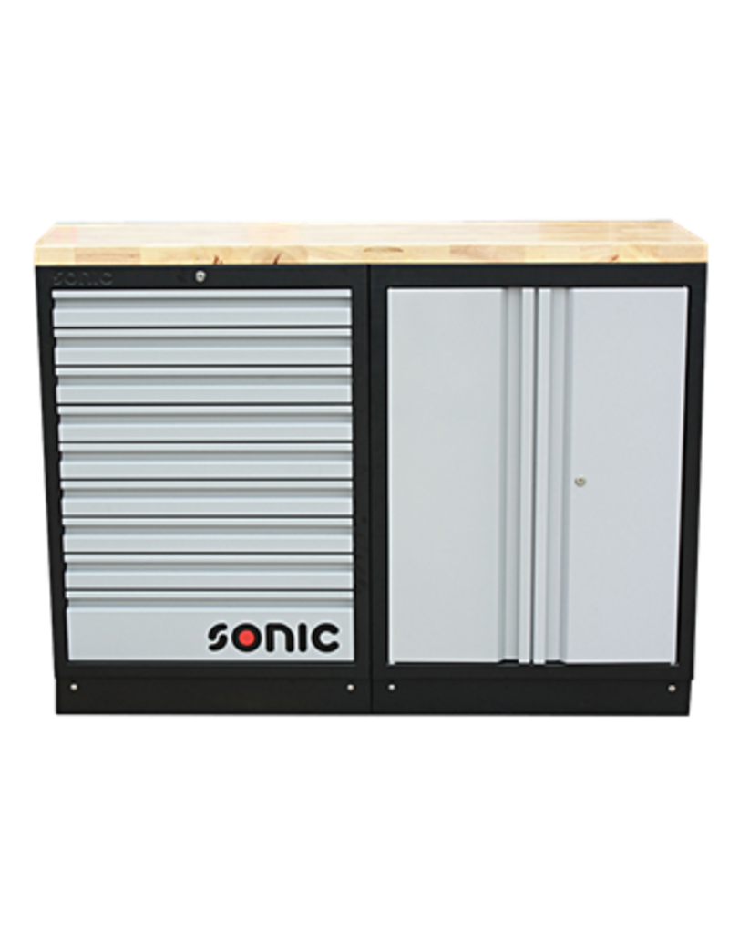 Sonic MSS 1348mm opstelling met houten bovenblad