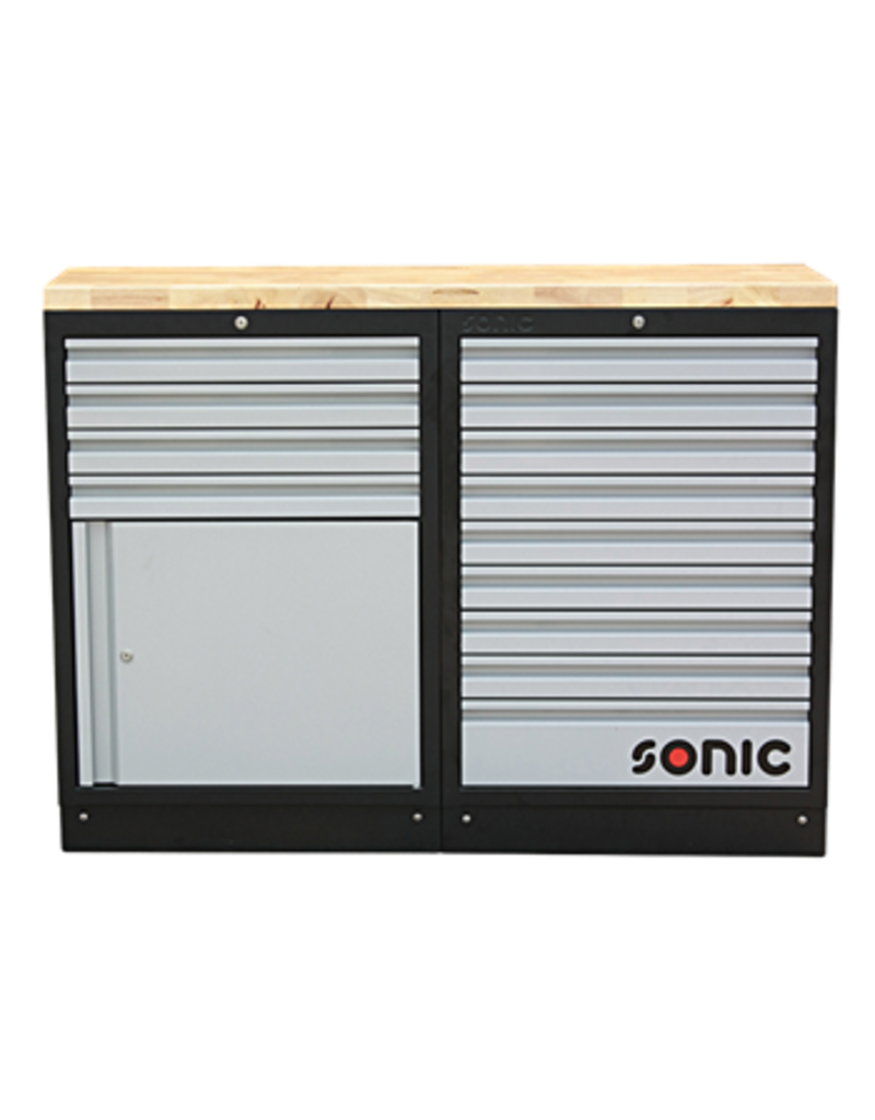 Sonic MSS 1348mm opstelling met houten bovenblad