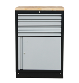 Sonic MSS 674mm kast met 4 laden en deur met houten bovenblad