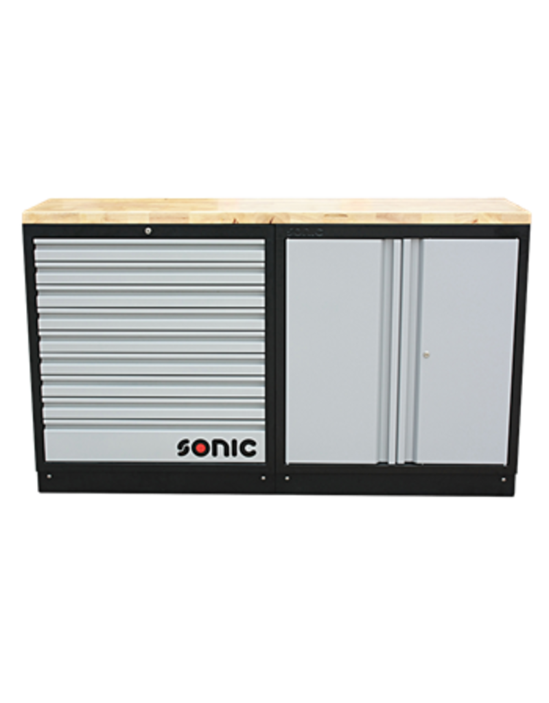 Sonic MSS 1690mm opstelling met houten bovenblad