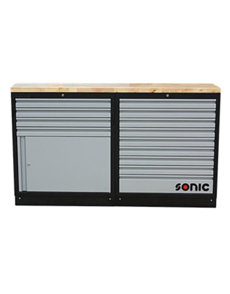 Sonic MSS 1690mm opstelling met houten bovenblad