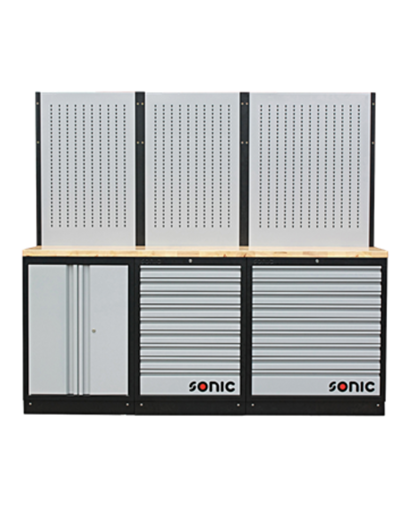 Sonic MSS 2193mm opstelling met houten bovenblad