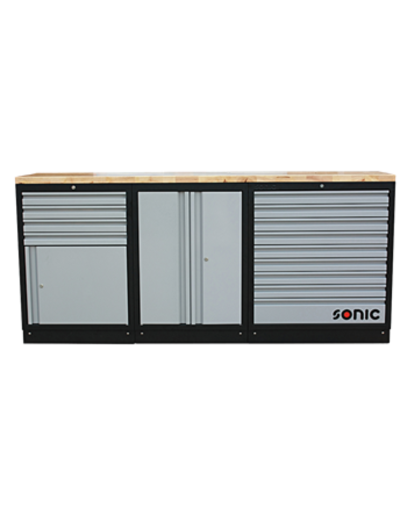 Sonic MSS 2193mm opstelling met houten bovenblad