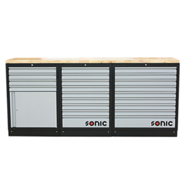 Sonic MSS 2193mm opstelling met houten bovenblad