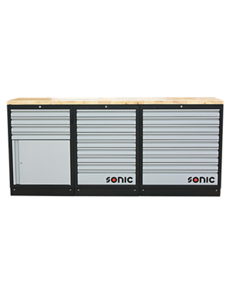 Sonic MSS 2193mm opstelling met houten bovenblad