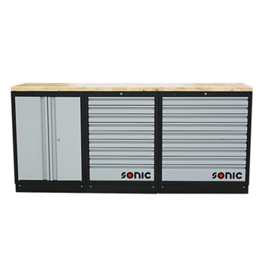 Sonic MSS 2193mm opstelling met houten bovenblad