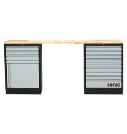 Sonic MSS 2193mm opstelling met houten bovenblad