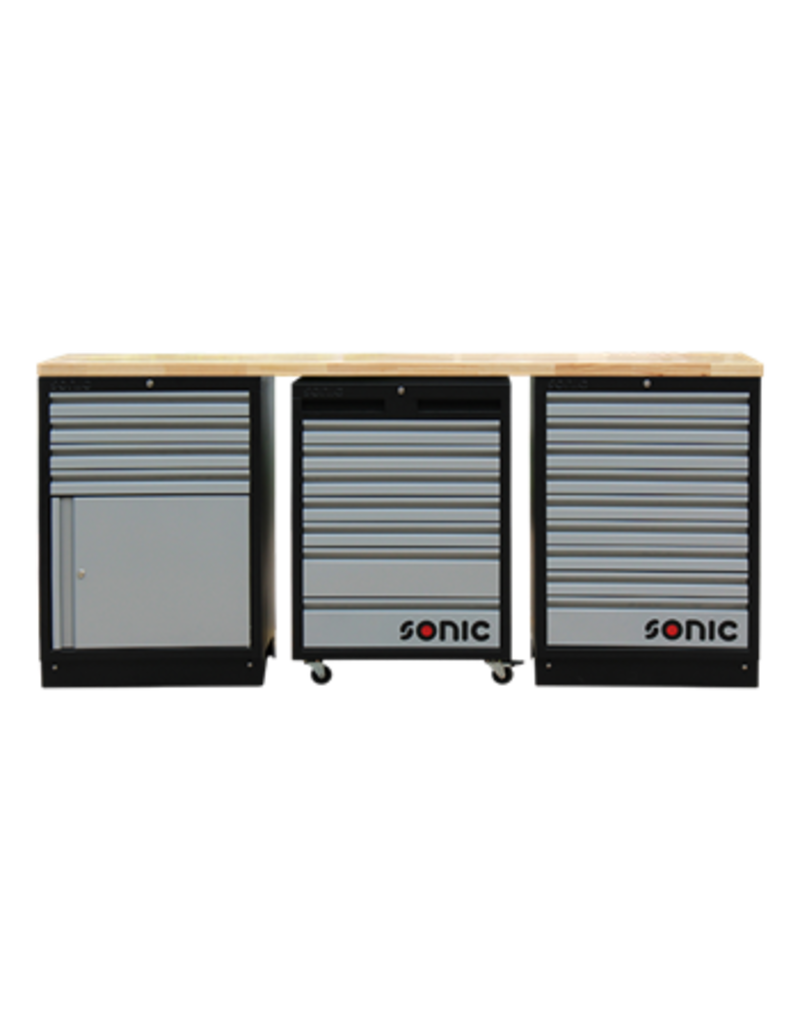 Sonic MSS 2193mm opstelling met houten bovenblad