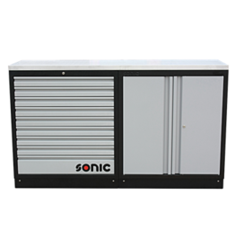 Sonic MSS 1690mm opstelling met RVS bovenblad