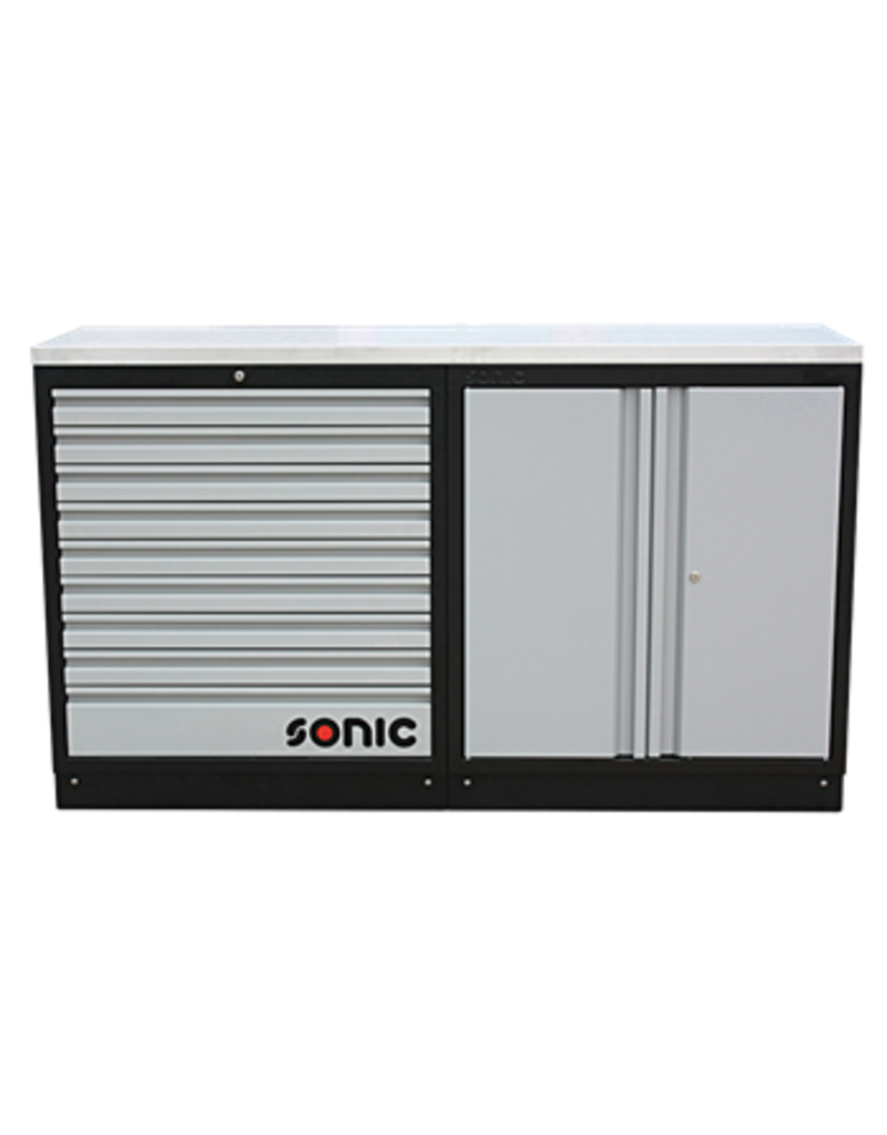 Sonic MSS 1690mm opstelling met RVS bovenblad