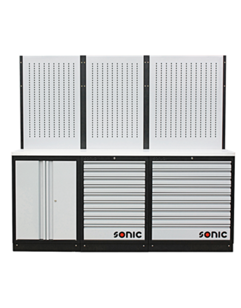 Sonic MSS 2193mm opstelling met RVS bovenblad