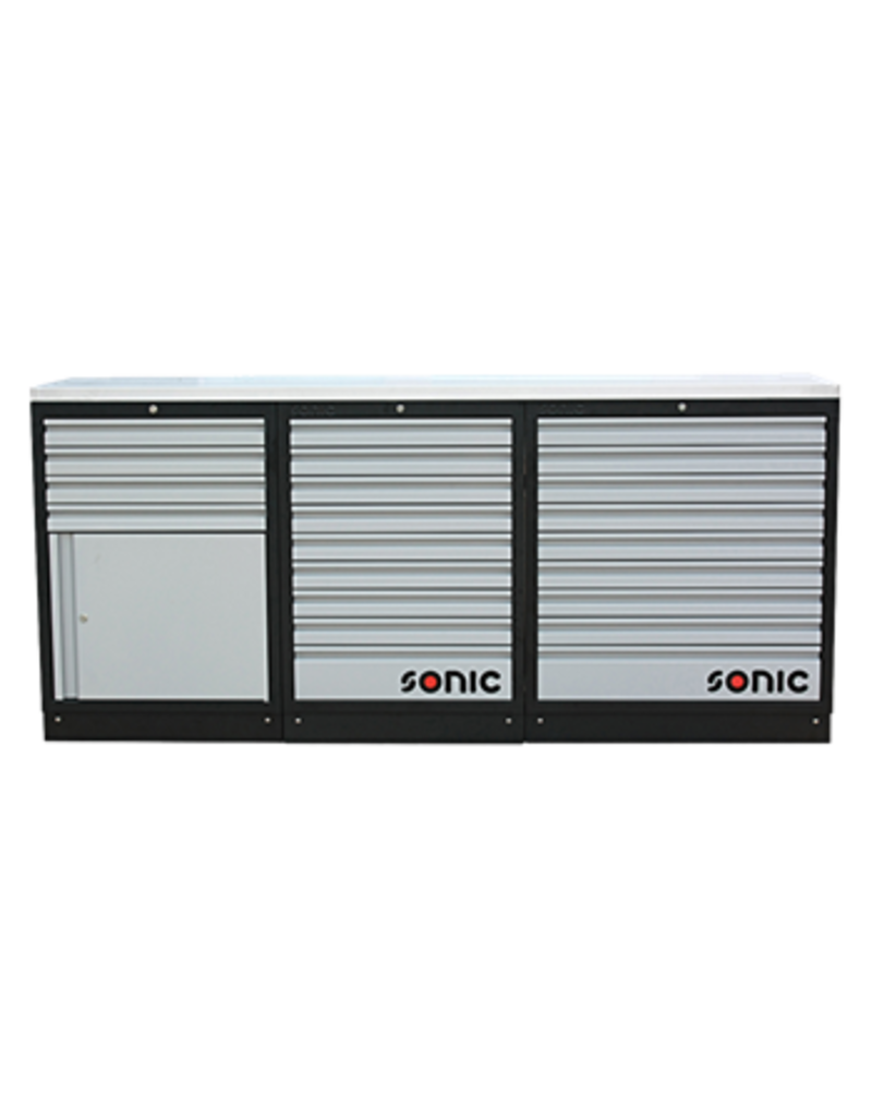 Sonic MSS 2193mm opstelling met RVS bovenblad