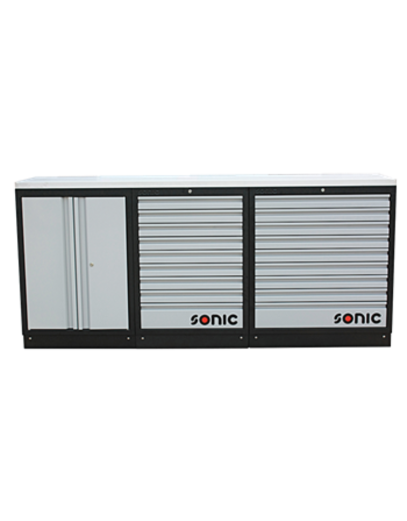 Sonic MSS 2193mm opstelling met RVS bovenblad