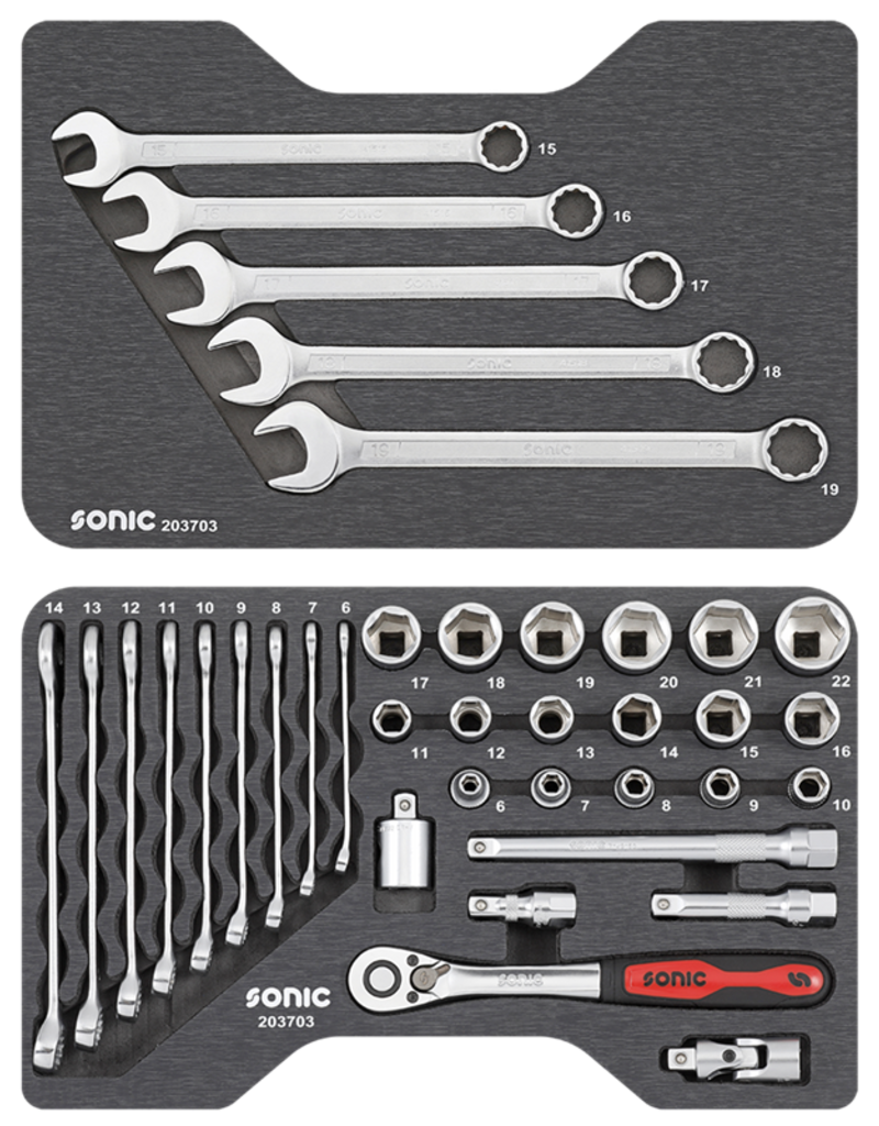 Sonic Doppen- en sleutelset 3/8'', 37-dlg. BMCS