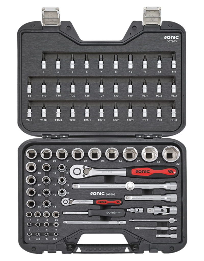 Sonic Doppenset 1/4'' & 1/2'',  76-dlg. BMCS