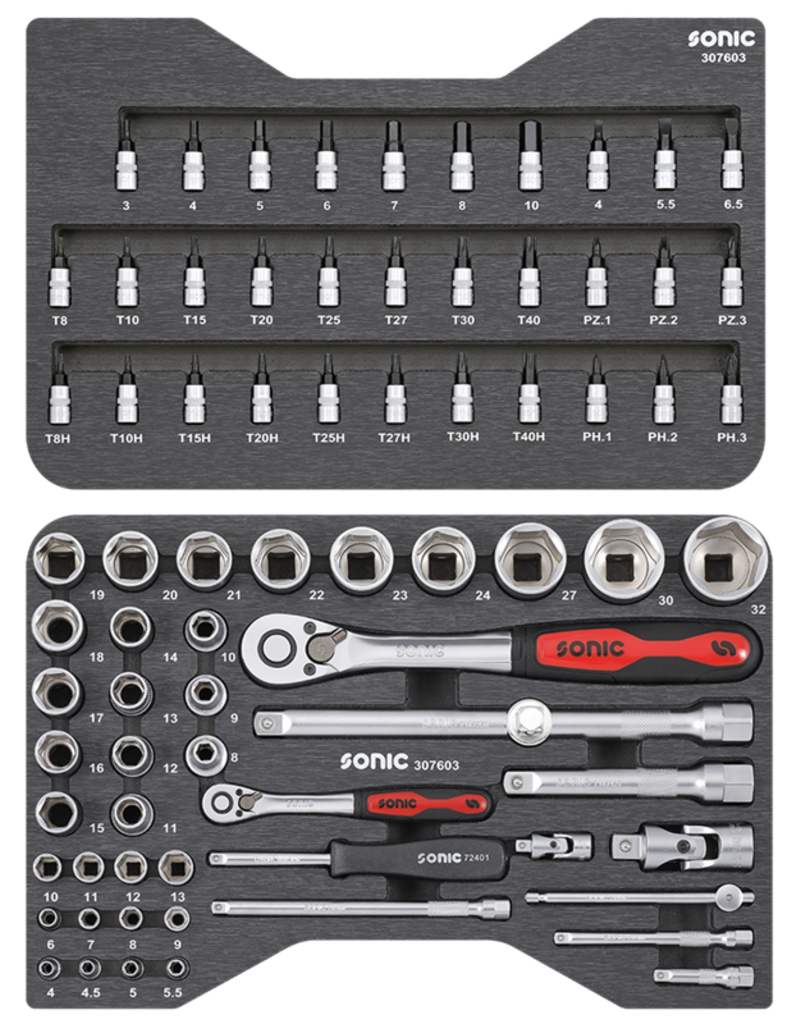 Sonic Doppenset 1/4'' & 1/2'',  76-dlg. BMCS