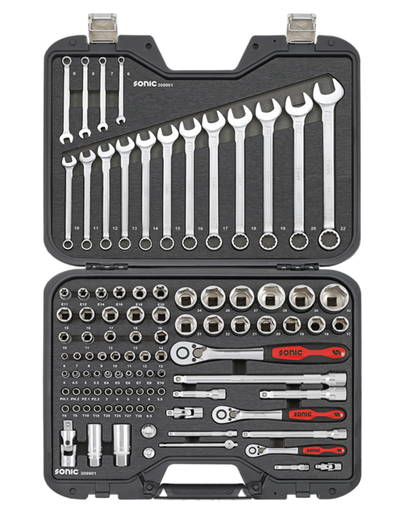 Sonic Doppenset 1/4'', 3/8'' &1/2'', 99-dlg. BMCS