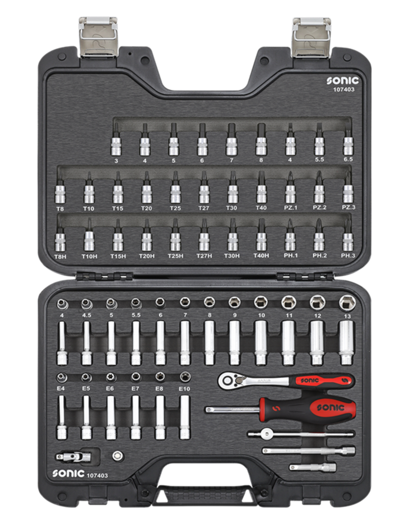 Sonic Doppenset 1/4'', 74-dlg. BMCS