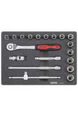 Sonic Doppenset 1/2'', 19-dlg. in metalen koffer