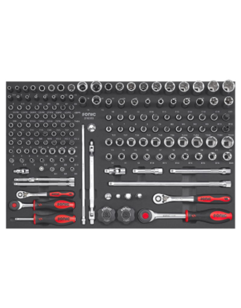 Sonic Combinatieset 1/4'' & 3/8'', 163-dlg. SFS Next - M