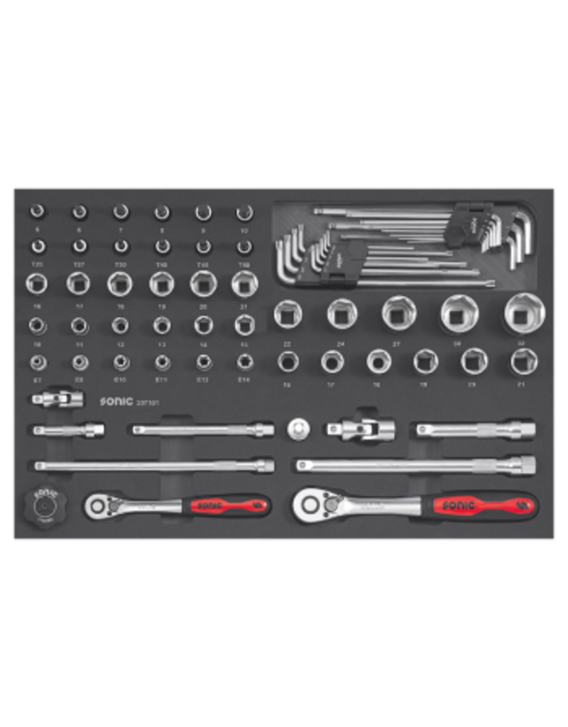 Sonic Doppenset 3/8'' & 1/2'', 71-dlg. SFS NEXT - M