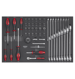 Sonic Doppenset 1/4'' met sleutels en schroevendraaiers, 55-dlg. M