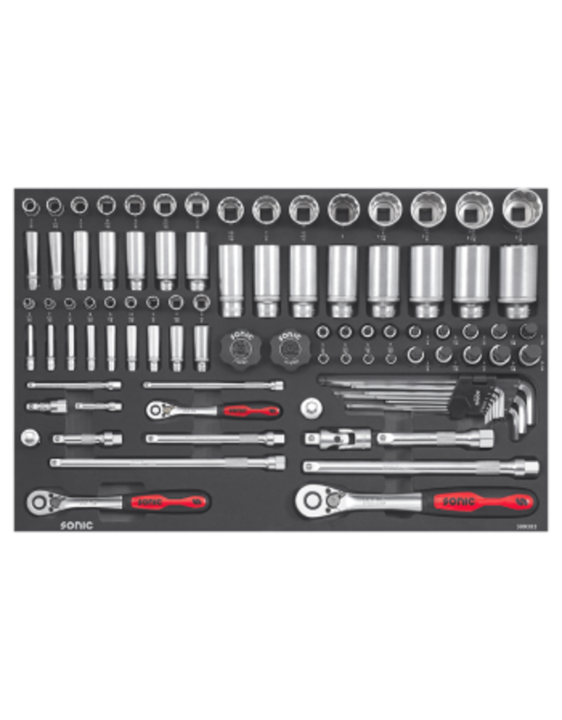 Sonic Doppenset 1/4'', 3/8'' & 1/2'', (SAE) 93-dlg. SFS Next - M