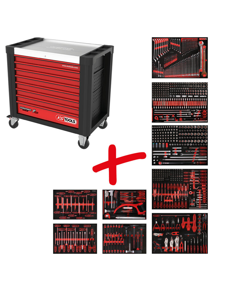 KS TOOLS P30 Performanceplus gereedschapwagenset P30 met 706 gereedschappen voor 7 schuifladen 830.9706