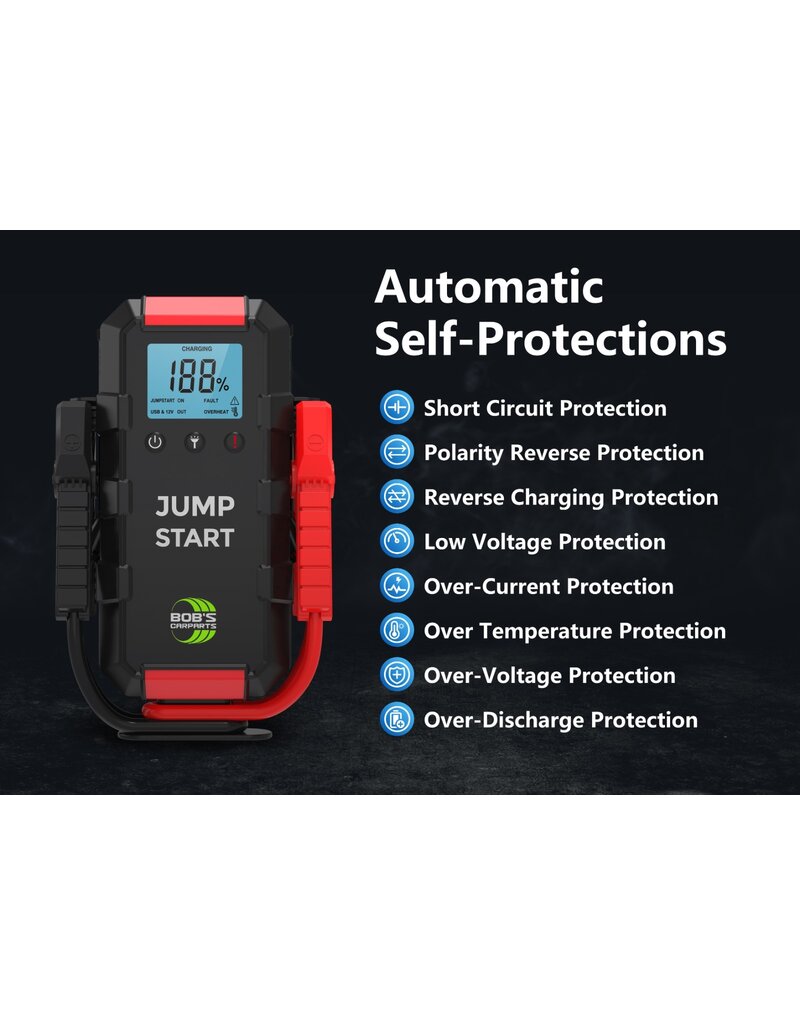 Jumpstart & Professionele start booster 12V 2000 amp piek