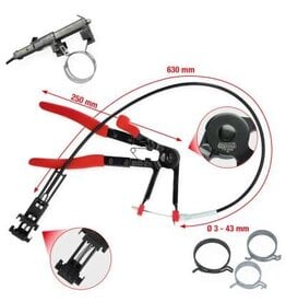 KS TOOLS Universele Slangklemtang +half starre verlengkabel, 630mm - 115.0908