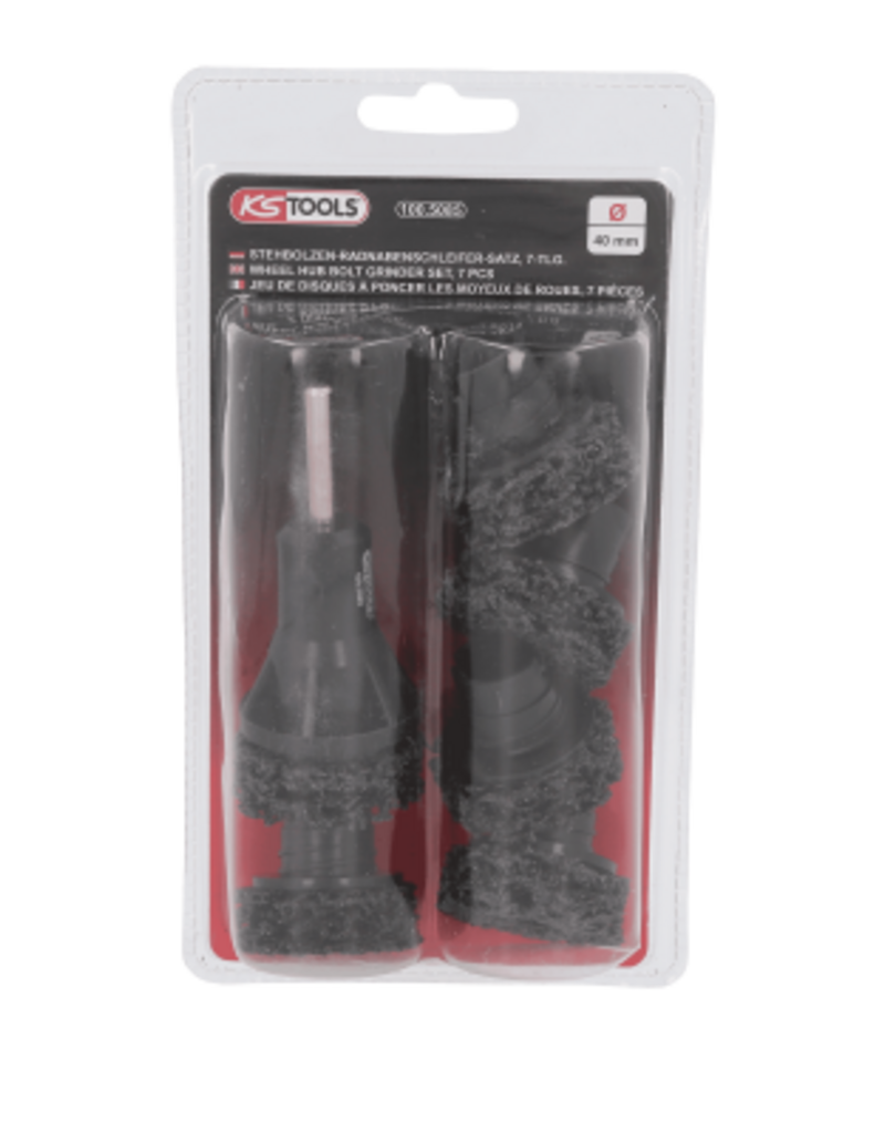 KS TOOLS Wieldraadeind-naafslijperset, Ø 40 mm, 7-dlg - 100.5085