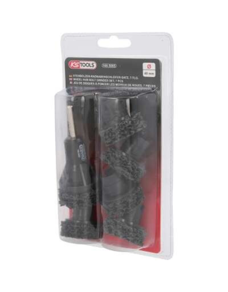 KS TOOLS Wieldraadeind-naafslijperset, Ø 40 mm, 7-dlg - 100.5085
