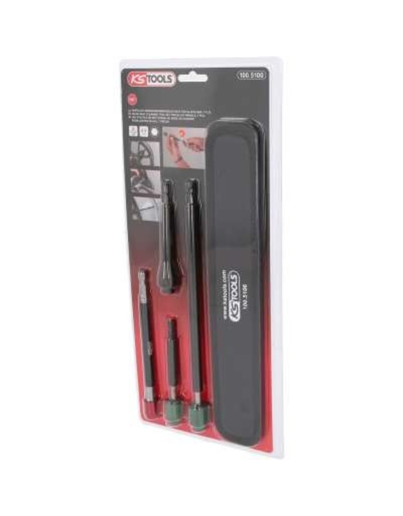 KS TOOLS Ventielzitting-reinigingsgereedschapset voor aluminiumvelgen 7-dlg - 100.5100