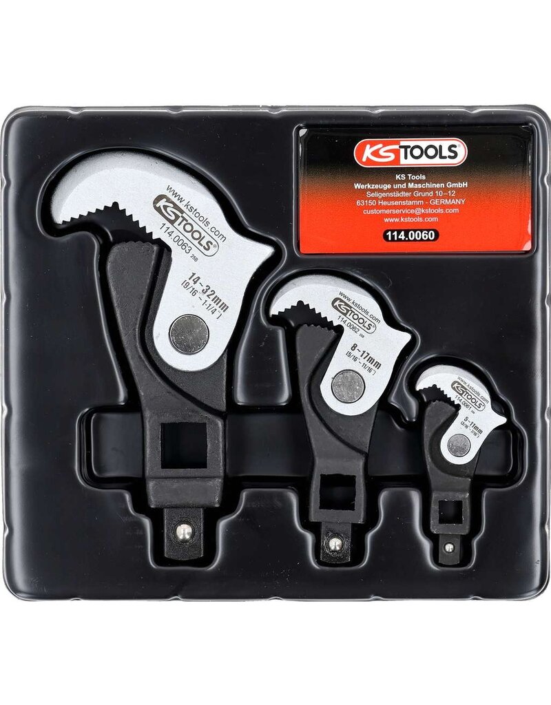 KS TOOLS 1/4" + 3/8" + 1/2" multifunctionele sleutelset, 3-dlg - 114.0060