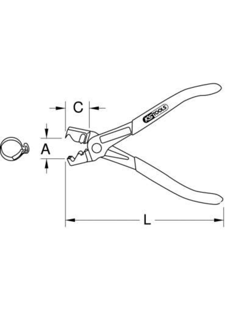 KS TOOLS Slangklemtang voor zelfvergrendelende klemmen - 115.0907