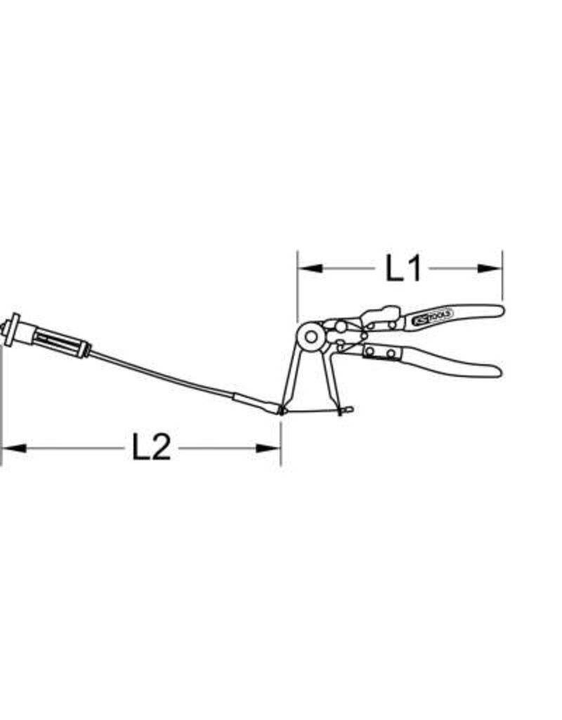 KS TOOLS Universele Slangklemtang +half starre verlengkabel, 630mm - 115.0908
