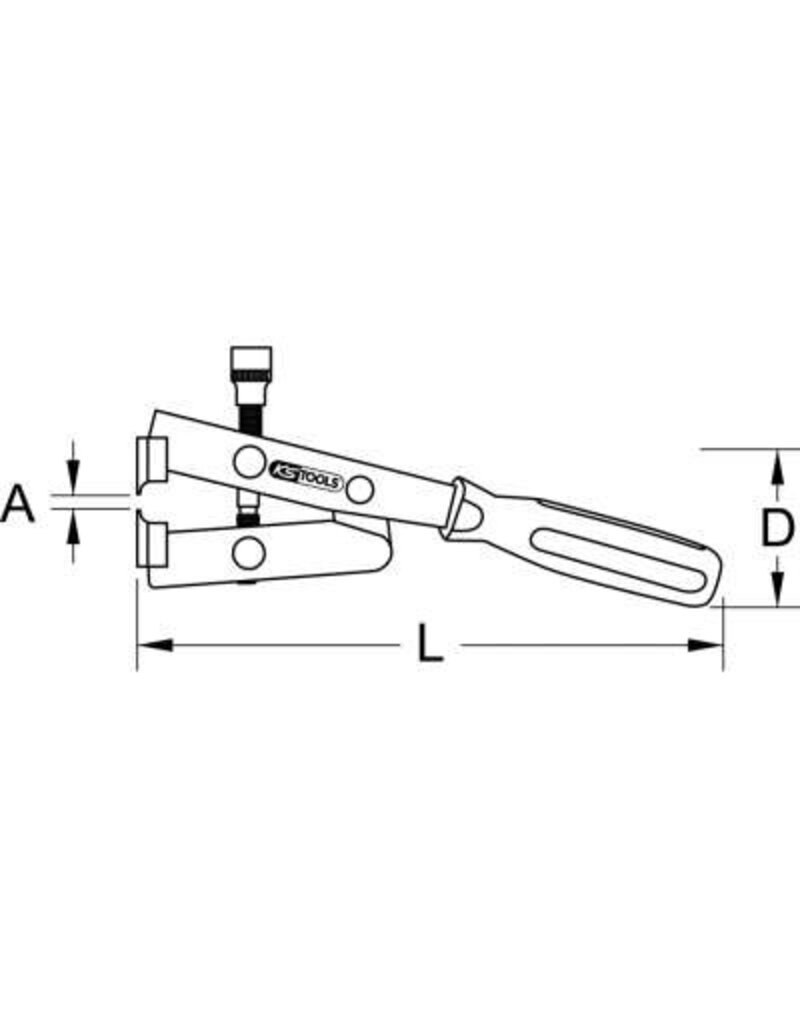 KS TOOLS Slangklemtang v.aanhaalmoment, 270mm - 115.1056