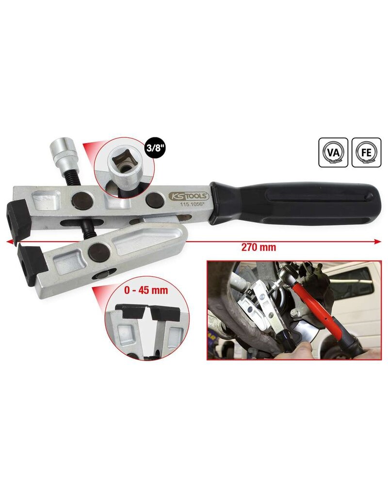 KS TOOLS Slangklemtang v.aanhaalmoment, 270mm - 115.1056