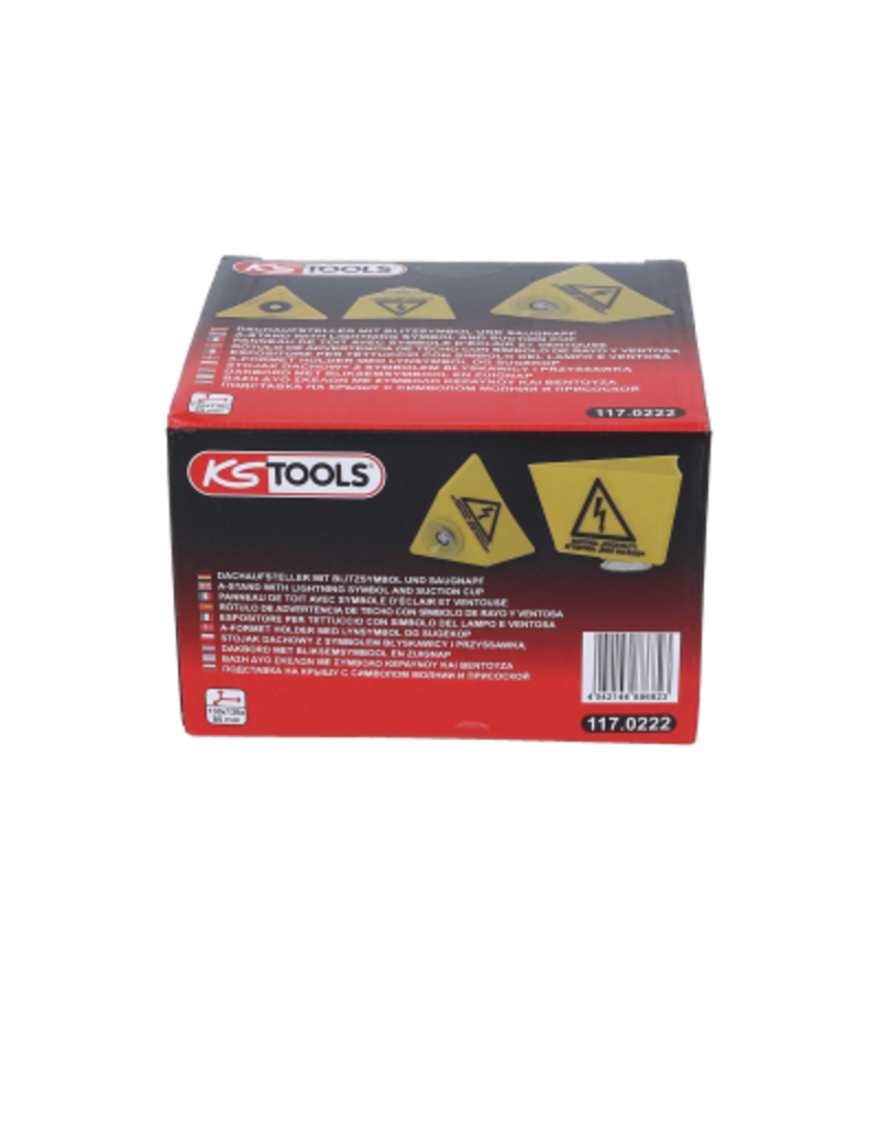 KS TOOLS Dakbord met bliksemsymbool en zuignap - 117.0222