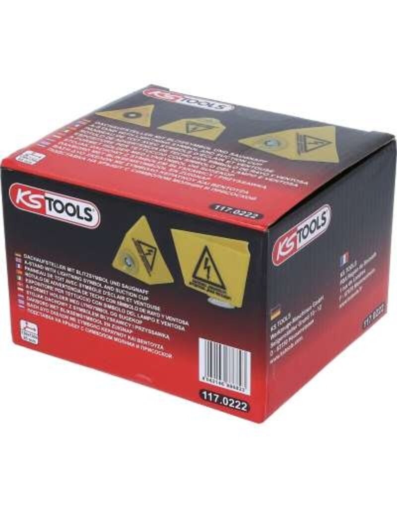 KS TOOLS Dakbord met bliksemsymbool en zuignap - 117.0222