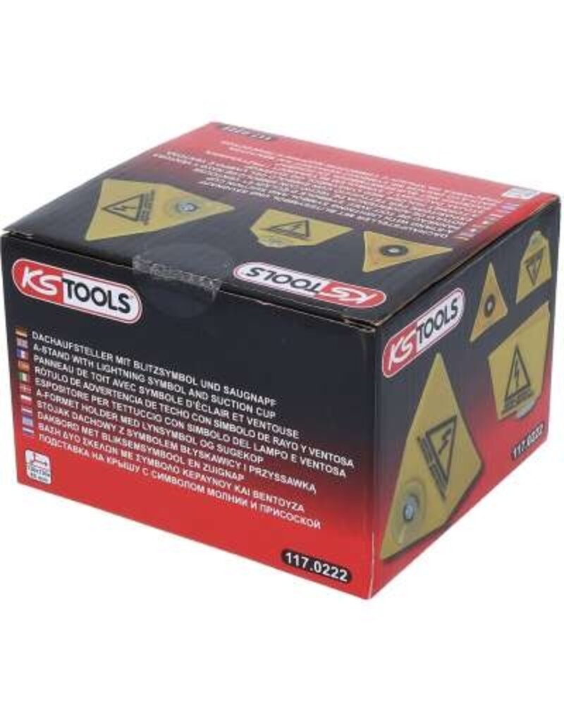 KS TOOLS Dakbord met bliksemsymbool en zuignap - 117.0222