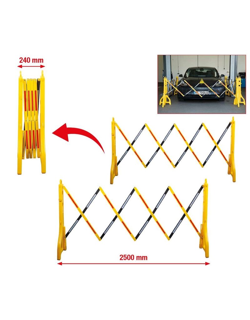 KS TOOLS Schaarbarrière van kunststof, 240 - 2500 mm, 2-dlg - 117.1545