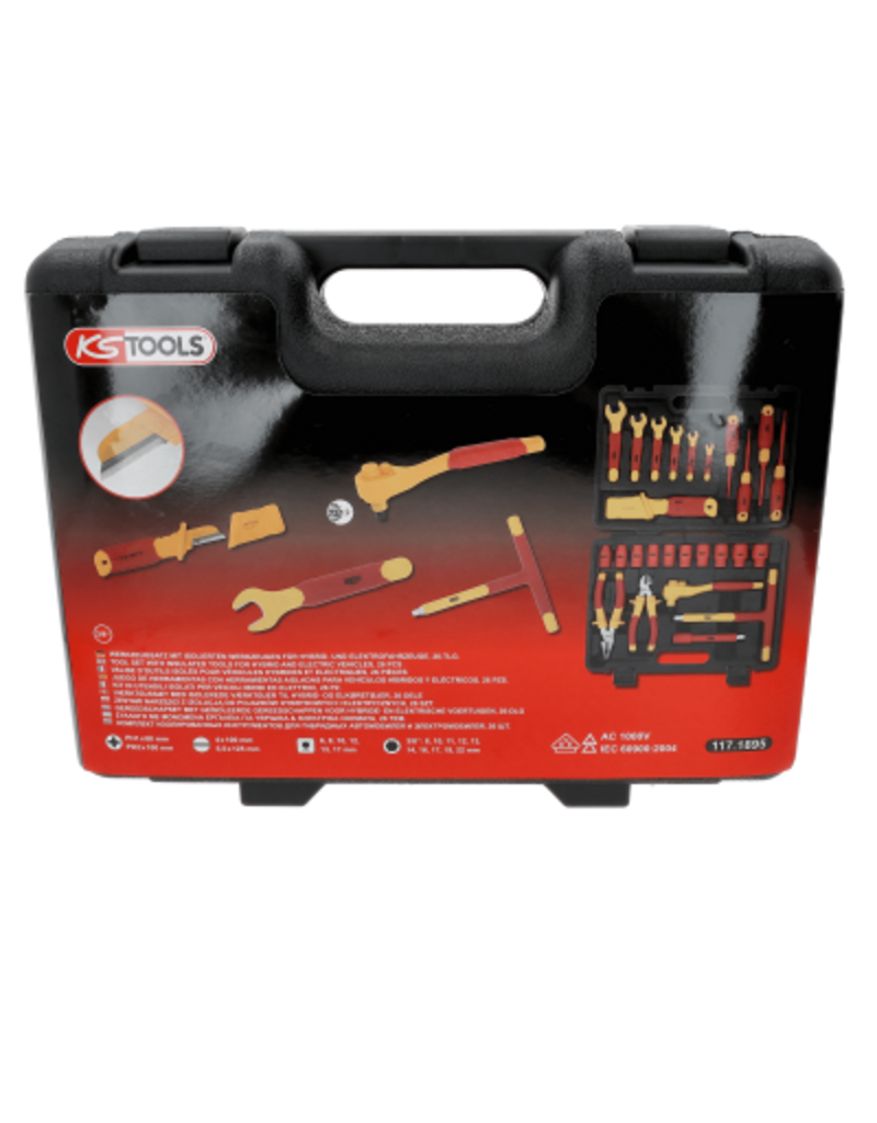 KS TOOLS Geïsoleerde gereedschapsset voor hybride- en elektrische voertuigen, 26-dlg - 117.1895