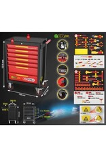 KS TOOLS ECOline gereedschapwagen met 42 geïsoleerde gereedschappen voor hybride- en elektrische voertuigen - 117.6144