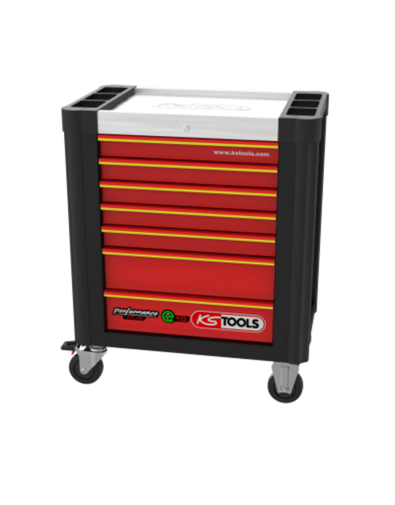 KS TOOLS PERFORMANCEplus gereedschapwagen e10 met 164 geïsoleerde gereedschappen voor hybride- en elektrische voertuigen - 117.6155