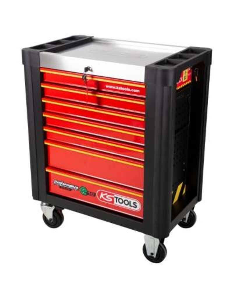 KS TOOLS PERFORMANCEplus gereedschapwagen e10 met 164 geïsoleerde gereedschappen voor hybride- en elektrische voertuigen - 117.6155