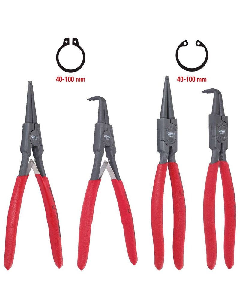 KS TOOLS Borgringtangenset, 40-100mm, 4-dlg - 119.2060