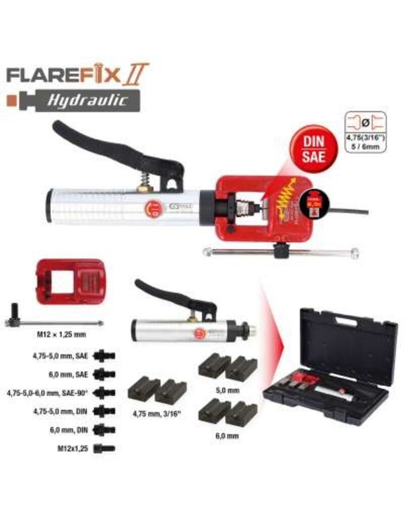 KS TOOLS Universele-remfelsset, Flarefix II, 11-dlg - 122.1260