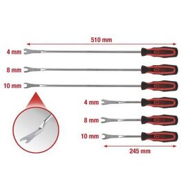 KS TOOLS Clip-verwijderset, 6-dlg - 140.2370