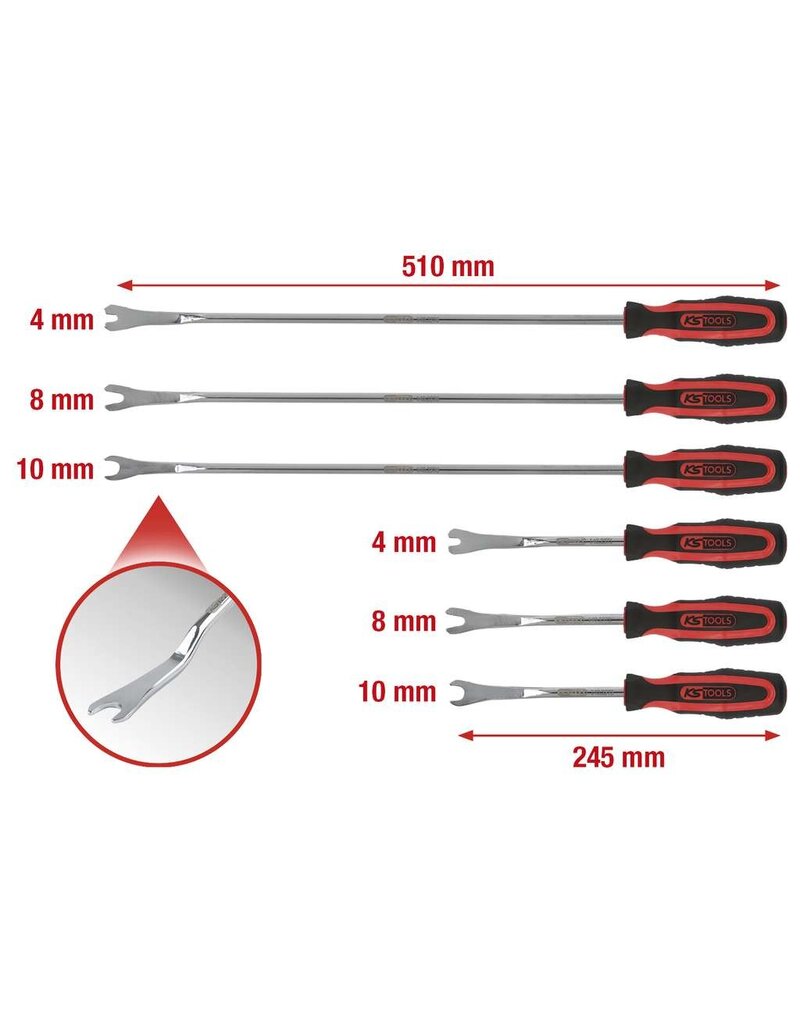 KS TOOLS Clip-verwijderset, 6-dlg - 140.2370